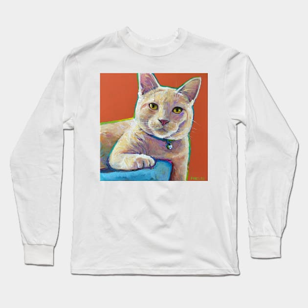 Hutchy the Orange Tabby Cat by Robert Phelps Long Sleeve T-Shirt by RobertPhelpsArt